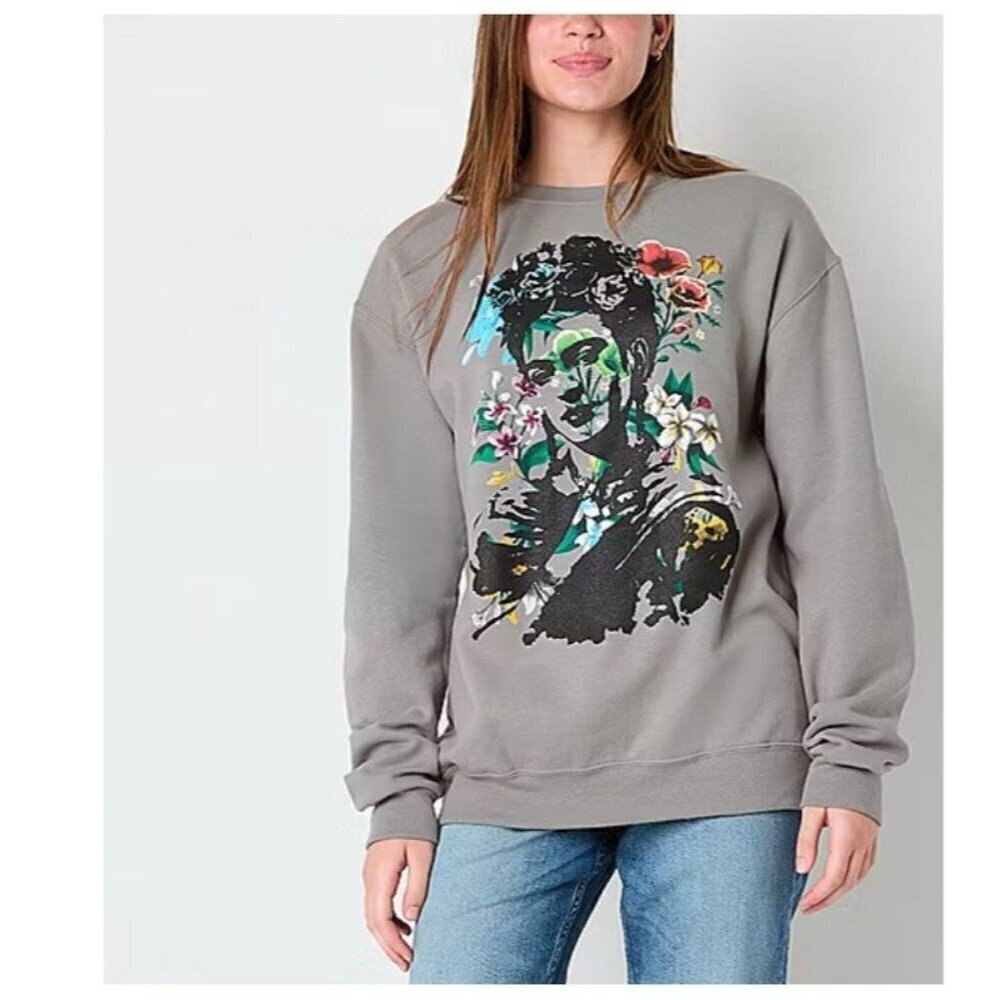 Frida Kahlo Size Medium Women’s Dark Stone Sweatshirt. New With Tags